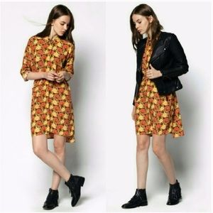 [Topshop] Floral Blouse Dress with Waist Tie